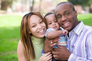 mom baby and dad