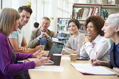 Researchers in discussion